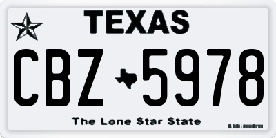 TX license plate CBZ5978