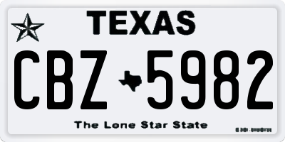 TX license plate CBZ5982