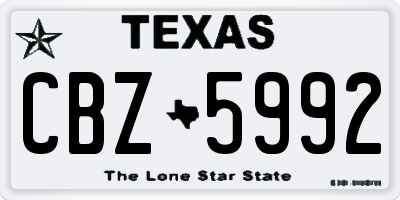 TX license plate CBZ5992