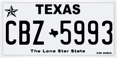 TX license plate CBZ5993