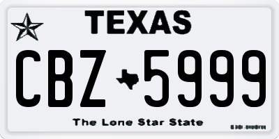 TX license plate CBZ5999
