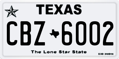 TX license plate CBZ6002