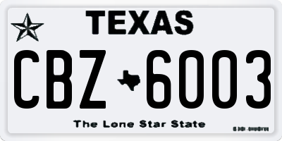 TX license plate CBZ6003
