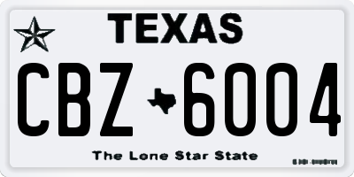 TX license plate CBZ6004