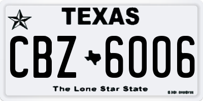 TX license plate CBZ6006