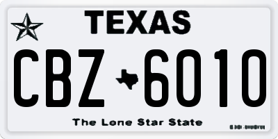 TX license plate CBZ6010