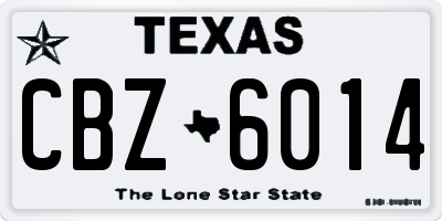 TX license plate CBZ6014