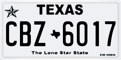 TX license plate CBZ6017