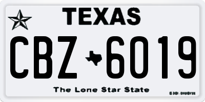 TX license plate CBZ6019