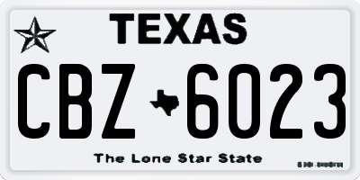 TX license plate CBZ6023