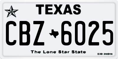 TX license plate CBZ6025