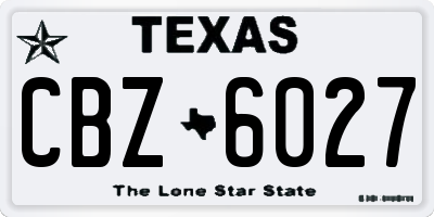 TX license plate CBZ6027