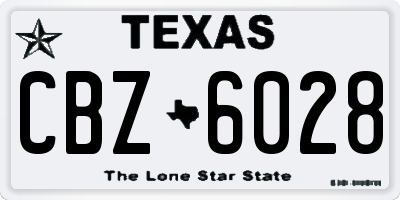 TX license plate CBZ6028