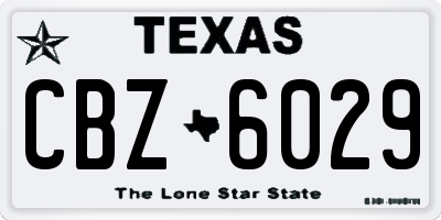 TX license plate CBZ6029