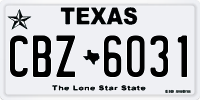 TX license plate CBZ6031