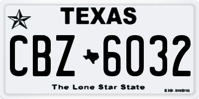 TX license plate CBZ6032