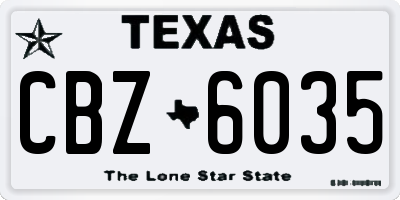 TX license plate CBZ6035