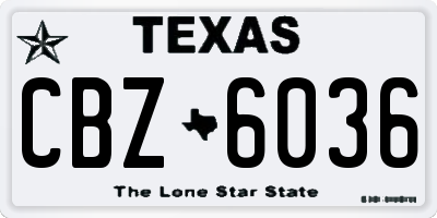 TX license plate CBZ6036