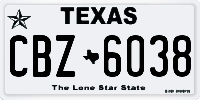 TX license plate CBZ6038