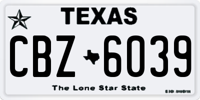 TX license plate CBZ6039