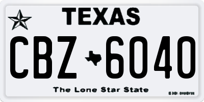 TX license plate CBZ6040