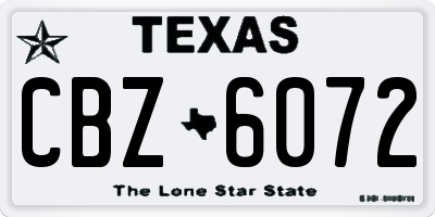 TX license plate CBZ6072