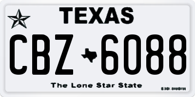 TX license plate CBZ6088