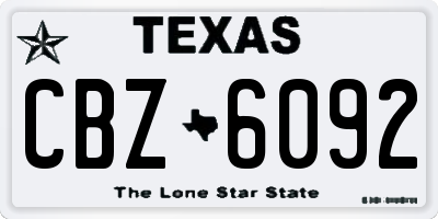 TX license plate CBZ6092