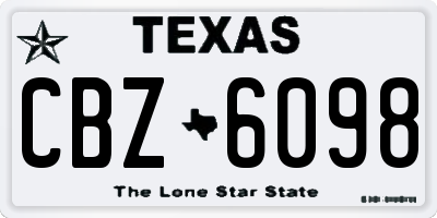 TX license plate CBZ6098