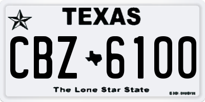 TX license plate CBZ6100