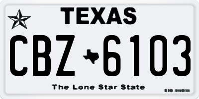 TX license plate CBZ6103