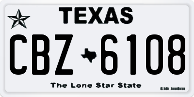 TX license plate CBZ6108
