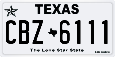 TX license plate CBZ6111