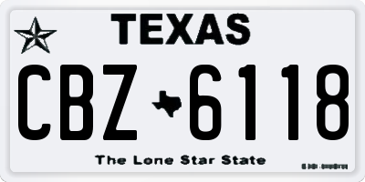 TX license plate CBZ6118