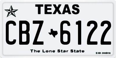 TX license plate CBZ6122