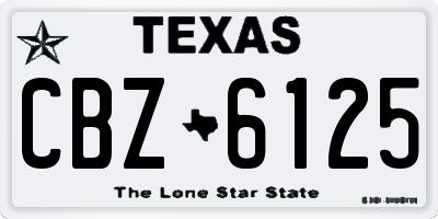 TX license plate CBZ6125