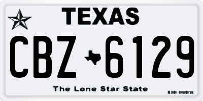 TX license plate CBZ6129