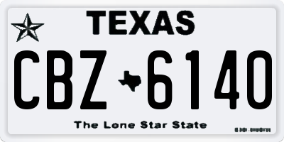 TX license plate CBZ6140