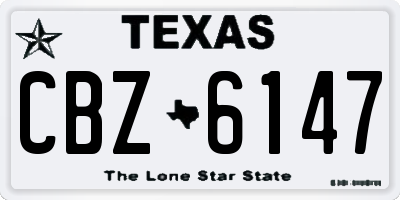 TX license plate CBZ6147