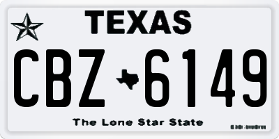 TX license plate CBZ6149