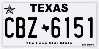 TX license plate CBZ6151