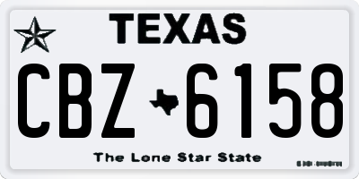 TX license plate CBZ6158