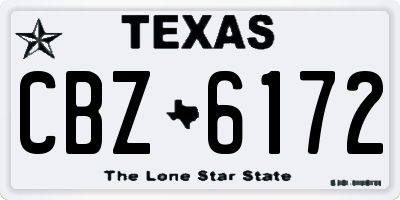 TX license plate CBZ6172