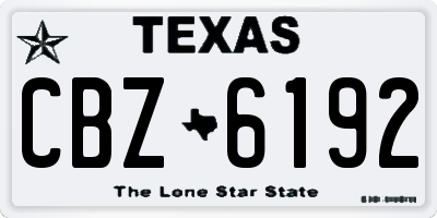 TX license plate CBZ6192