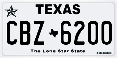 TX license plate CBZ6200