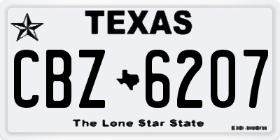 TX license plate CBZ6207