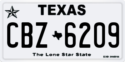 TX license plate CBZ6209