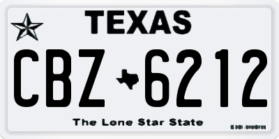 TX license plate CBZ6212