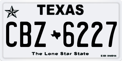 TX license plate CBZ6227