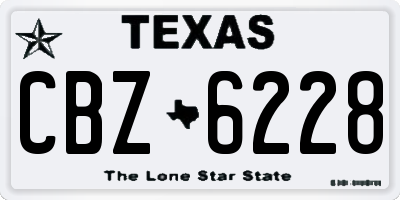 TX license plate CBZ6228